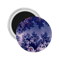 Pink And Blue Morning Frost Fractal 2 25  Button Magnet by Artist4God