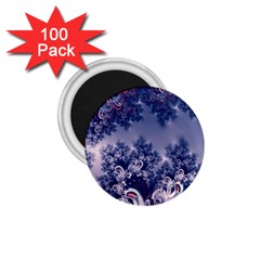 Pink And Blue Morning Frost Fractal 1 75  Button Magnet (100 Pack) by Artist4God