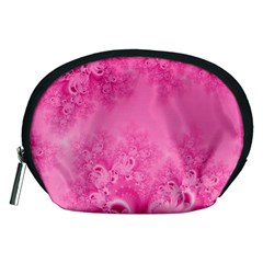 Soft Pink Frost Of Morning Fractal Accessory Pouch (medium) by Artist4God