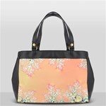 Peach Spring Frost On Flowers Fractal Oversize Office Handbag (Two Sides) Back