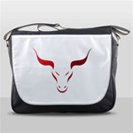 Stylized Symbol Red Bull Icon Design Messenger Bag Front