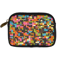 Colorful Pixels Digital Camera Leather Case by LalyLauraFLM