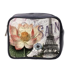 Vintage Paris Eiffel Tower Floral Mini Travel Toiletry Bag (two Sides) by chicelegantboutique