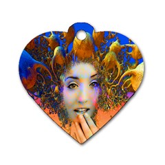 Organic Medusa Dog Tag Heart (two Sided) by icarusismartdesigns