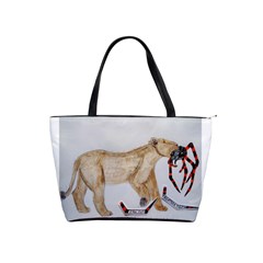 Giant Spider Fights Lion  Large Shoulder Bag by creationtruth