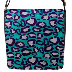 Turquoise Cheetah Flap Closure Messenger Bag (small) by OCDesignss