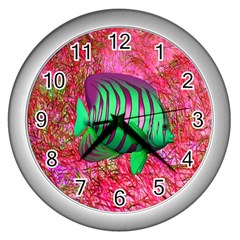 Fish Wall Clock (silver) by icarusismartdesigns