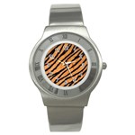 Tiger Print  Stainless Steel Watch (Slim) Front