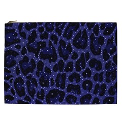 Blue Leapord Bling Cosmetic Bag (xxl) by OCDesignss