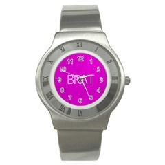 Brat Pink Stainless Steel Watch (slim) by OCDesignss