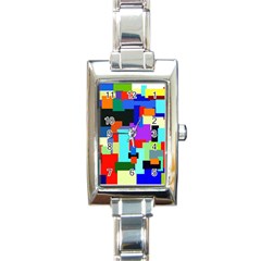 Pattern Rectangular Italian Charm Watch by Siebenhuehner