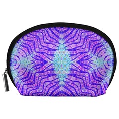 Turquoise Purple Zebra Pattern  Accessory Pouch (large) by OCDesignss