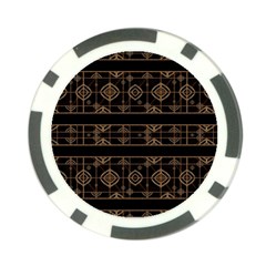 Dark Geometric Abstract Pattern Poker Chip