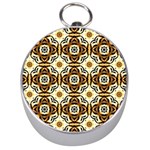 Faux Animal Print Pattern Silver Compass Front