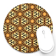 Faux Animal Print Pattern 8  Mouse Pad (round)