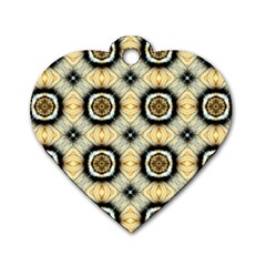 Faux Animal Print Pattern Dog Tag Heart (two Sided)