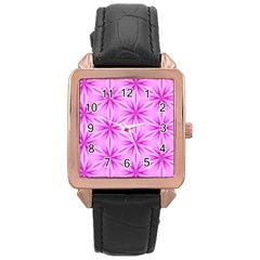 Cute Pretty Elegant Pattern Rose Gold Leather Watch  by GardenOfOphir