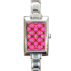 Cute Pretty Elegant Pattern Rectangular Italian Charm Watch