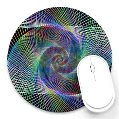 Psychedelic Spiral 8  Mouse Pad (round) by StuffOrSomething