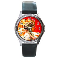 Mata Hari Round Metal Watch by icarusismartdesigns