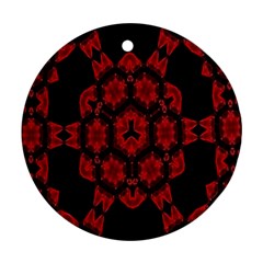 Red Alaun Crystal Mandala Round Ornament by lucia