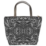 Trippy Black&white Abstract  Bucket Handbag Back