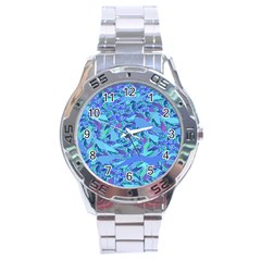 Blue Confetti Storm Stainless Steel Watch by KirstenStar