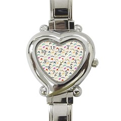 Mustaches Heart Italian Charm Watch  by boho