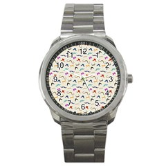 Mustaches Sport Metal Watch by boho