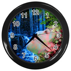 Fountain Of Youth Wall Clock (black) by icarusismartdesigns