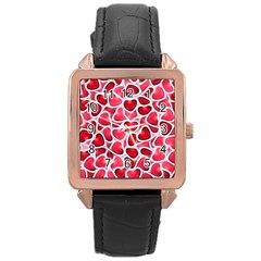 Candy Hearts Rose Gold Leather Watch  by KirstenStar