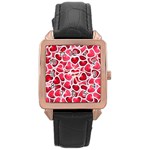 Candy Hearts Rose Gold Leather Watch  Front