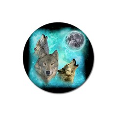 Wolves Shiney Grim Moon 3000 Magnet 3  (round) by ratherkool