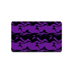 Mauve Black Waves Magnet (name Card) by LalyLauraFLM