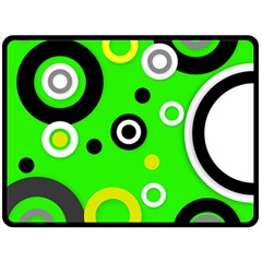 Florescent Green Yellow Abstract  Fleece Blanket (large)  by OCDesignss