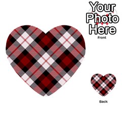 Smart Plaid Red Multi-purpose Cards (heart)  by ImpressiveMoments