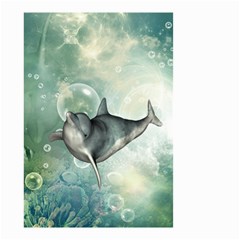 Funny Dswimming Dolphin Small Garden Flag (two Sides) by FantasyWorld7