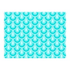 Awesome Retro Pattern Turquoise Double Sided Flano Blanket (mini) 