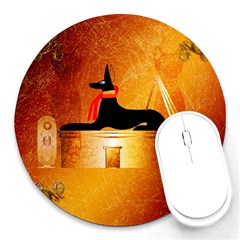 Anubis, Ancient Egyptian God Of The Dead Rituals  Round Mousepads