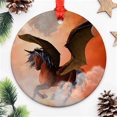 The Dark Unicorn Ornament (round)  by FantasyWorld7