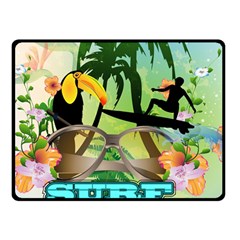 Surfing Double Sided Fleece Blanket (small)  by FantasyWorld7