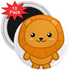 Kawaii Lion 3  Magnets (10 Pack)  by KawaiiKawaii