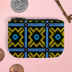 Rhombus In Squares Pattern Mini Coin Purse