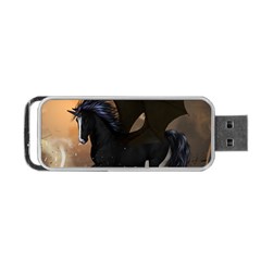 Awesome Dark Unicorn With Clouds Portable Usb Flash (one Side) by FantasyWorld7