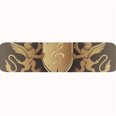 Music, Clef On A Shield With Liions And Water Splash Large Bar Mats by FantasyWorld7