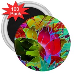 Floral Abstract 1 3  Magnets (100 Pack) by MedusArt