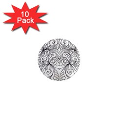 Drawing Floral Doodle 1 1  Mini Magnet (10 Pack)  by MedusArt