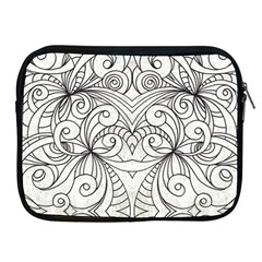 Drawing Floral Doodle 1 Apple Ipad 2/3/4 Zipper Cases by MedusArt