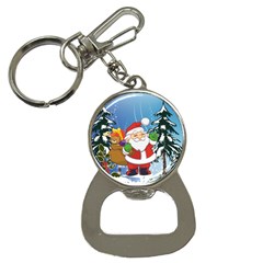 Funny Santa Claus In The Forrest Bottle Opener Key Chains by FantasyWorld7