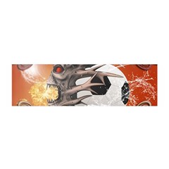 Soccer With Skull And Fire And Water Splash Satin Scarf (oblong) by FantasyWorld7